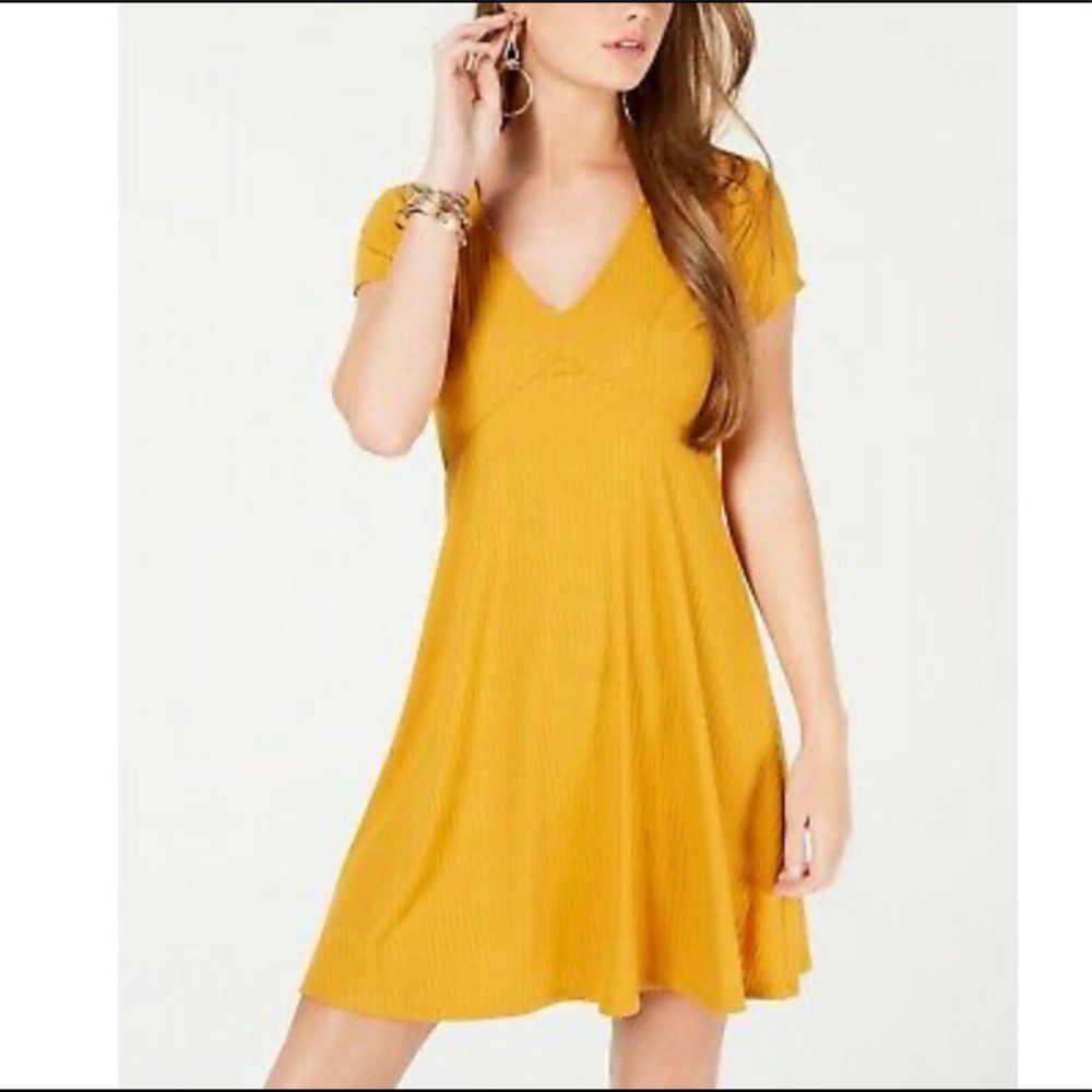 NWT💫Planet Gold ribbed fit & flare dress